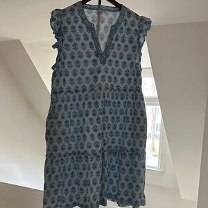 Southern Tide Blue Floral Print Tiered Women’s Dress